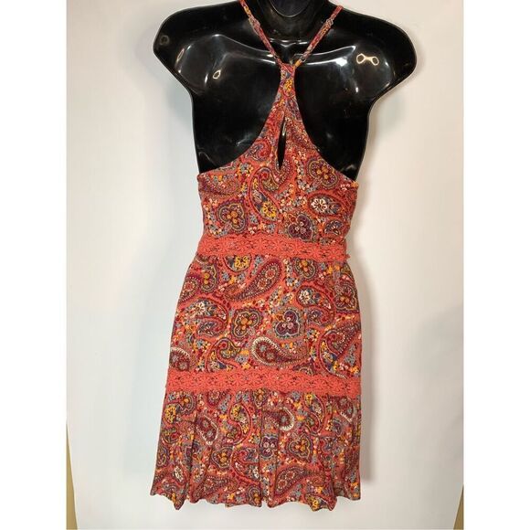 Abercrombie Fitch Women's Paisley Sleeveless Tiered Racerback Mini Dress Small - Picture 9 of 9